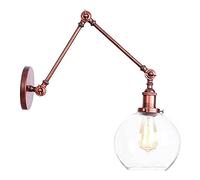 GGYTMQL American Wall Light Industrial Swing Bras rétro Antique Lampe Murale Rust Finition A réglable Double Arm Bras Single Single Murce E27 Prise en métal Assymér pour Le Salon Cuisine Bar Chambre