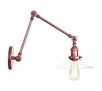 GGYTMQL American Wall Light Industrial Swing Bras rétro Antique Lampe Murale Rust Finition A réglable Double Arm Bras Single Single Murce E27 Prise en métal Assymér pour Le Salon Cuisine Bar Chambre