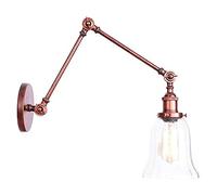 GGYTMQL American Wall Light Industrial Swing Bras rétro Antique Lampe Murale Rust Finition A réglable Double Arm Bras Single Single Murce E27 Prise en métal Assymér pour Le Salon Cuisine Bar Chambre