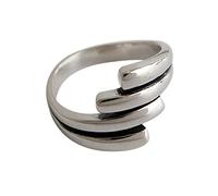 GGYTMQL Anneau d'oreille ajusté, anneaux de femmes à doigt ouvert, anneaux de nouveauté géométrique multicouche vintage unisexe pour le mariage J