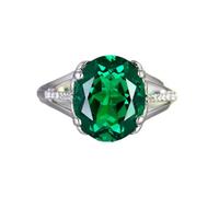 GGYTMQL Anneau émeraude pour femmes anneau de gemme verte ovale en zircone en zircone anniversaire promesse anneau de mariage de l'engagement de l'éternité de l'éternité ouverte