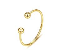 GGYTMQL Anneau ouvert réglable de 14k ajusté pour femmes - anneau à doigt ouvert réglable brillant anniversaire, anneau de queue joint empilable élégant, cadeaux