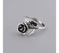 GGYTMQL Anneaux ouverts pour femmes, anneau ajusté 925 Silver Fashion Rétro Rose Rose Ring Open Roantic Jewelry Gift For Girl Femmes Couple Engagement Mariage Eternity Ring Gift