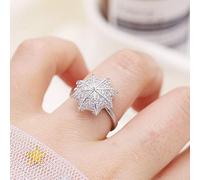GGYTMQL Anneaux Ouverts pour Les Femmes, Anneau réglable simplicité Mode Argent Rotatif Parapluie Zircon ringail Romantique Cadeau pour Fille Femme Couple Engagement Mariage éternité Ring