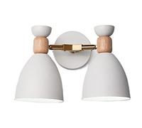 GGYTMQL Appiculture Murale Minimaliste Moderne scandinave. Lampe Double Murale en métal en Bois de Chambre. Paxe d'éclairage Mural Moderne E27 Moder. pour Le Couloir, Le Balcon, la lumière Murale