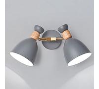 GGYTMQL Appiculture Murale Minimaliste Moderne scandinave. Lampe Double Murale en métal en Bois de Chambre. Paxe d'éclairage Mural Moderne E27 Moder. pour Le Couloir, Le Balcon, la lumière Murale