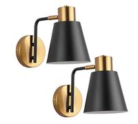 GGYTMQL Applique Murale Angle réglable Angle de Chevet Lampe Murale Black Or Single Single Head Light Murd Murd for Living Room Bedroom 1 Pack / 2 Pack