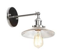 GGYTMQL Appliques murales Antiques avec Abat-Jour en Verre Transparent, éclairage Mural à Bras Swing réglable rétro Aradition Murale à Rayures à Rayures Mur Mur Mur Multi-Angle Conception de Salle de