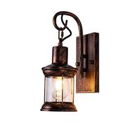 GGYTMQL Appliques murales de la Ferme Ensemble de 1, luminaire Mural Industriel Iron + Lampe Murale intérieure en Verre avec des lumières murales de Base E27 pour la Chambre à Coucher d'escalier