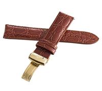 GGYTMQL Aqua Master Men's Men's 22 mm Brown Alligator Leather Gold Backle Watch Band Band