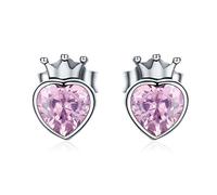 GGYTMQL Authentique 925 Boucles d'oreilles de Goujon Rose Doux et Argent Sterling pour Femmes Bijoux argenté de Luxe Bijoux Cadeau
