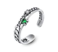 GGYTMQL Bague ouverte de déclaration pour femmes - anneau de doigt ouvert réglable creux en détresse, bague articulation en zircon incrustée de zircon empilable, Unisexe Jewel