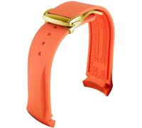 GGYTMQL Bande de montre en caoutchouc à extrémité incurvée de 20 mm 22 mm pour bracelets de montre Omega Seamaster avec bracelets de luxe pliants Bracelets en silicone