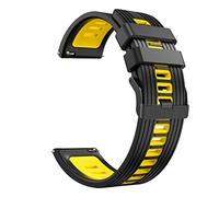 GGYTMQL Bands de sangle en silicone pour Bracelet de bracelet Smart Watch Band Bracelet de 22 mm, longueur confortable et réglable, design moderne, noir, 22 mm, 1 compte, unisexe