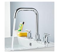 GGYTMQL Basin Robinets Gold évier mélangeur de style nord-américain Robinet de lavabo de salle de bain répandu à 3 trous Baskin Basin (or)