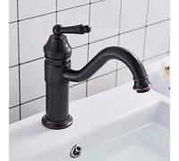 GGYTMQL Bassin de salle de bain en bronze noir robinet de lavabo de lavabo de lavabo de salle de bain grue et batteur à eau chaude et chauffe des robinets de salle de bain, robinets de cuisine