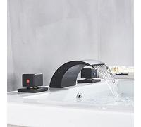 GGYTMQL Bianbhuo Matte Back Bathtub Évier Robinet à Deux poignées Trois Trous Boux de boulonnerie Chaude Crie Tap de Pont de Pont