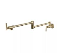 GGYTMQL Bianbianbh Pot remplisseur Robinet en Laiton doré Robinet de Cuisine à Double Joint Pliant Bras Swing Extensible, 2 poignées