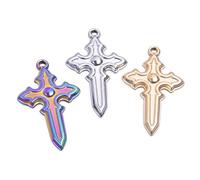 GGYTMQL Bijoux 3pcs Charmes en Acier Inoxydable pour Bijoux de Fabrication de Bijoux Croix pendentifs