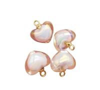 GGYTMQL Bijoux 6pcs Acrylique Coeur charmes colorée Double Pendentif pour Boucles d'oreilles Collier Bracelet à la Main Bijoux Bricolage Accessoire Accessoires Mode à la Mode Cadeau créatif pour