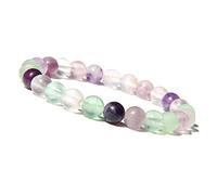 GGYTMQL Bijoux de charme Bracelets perlées, bracelets perlées Couleur naturelle Perles de fluorite Bracelles Elastic Crystal Bracelet Reiki Bijoux en cristal pour hommes