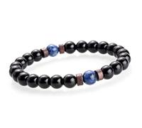 GGYTMQL Bijoux de charme Bracelets perlées, bracelets perlées vintage noires onyx lapis lazuli perles bracelets élastiques bracelet reiki bijoux pour hommes femmes