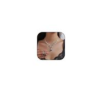GGYTMQL Bijoux de Filles Brides Silver Righestone Collier en Larmes Colliers d'oreilles Set Bridedal Bridesmaid Prom Costume Forme Bijoux pour Femmes Habille 2024 Cadeaux