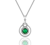 GGYTMQL Bijoux de Mode Ronde Zircon Pendentif Pendentif argenté - Collier créatif Simple