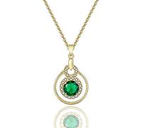 GGYTMQL Bijoux de Mode Ronde Zircon Pendentif Pendentif argenté - Collier créatif Simple