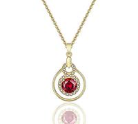 GGYTMQL Bijoux de Mode Ronde Zircon Pendentif Pendentif argenté - Collier créatif Simple