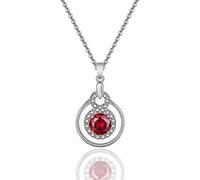 GGYTMQL Bijoux de Mode Ronde Zircon Pendentif Pendentif argenté - Collier créatif Simple