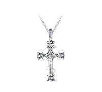 GGYTMQL Bijoux Nouveau 2025 Arrivée 925 STERLING Silver Vintage Pattern Cross Pendant Collier Crucifix Charms Fit Women Collier Original Bricol Ain