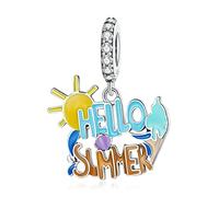 GGYTMQL Bijoux, perles de charme soleil personnalisables Hellow Summer Charm perles pendentif été pour bracelet et collier