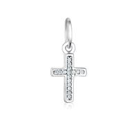 GGYTMQL Bijoux petit chapelet croix en cristal clair pendentifs pour le tour de cou à la chaîne féminine