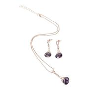 GGYTMQL Bijoux pour femmes Set Collier Crystal et Ore Earge Set Élégant bijoux de mariée pour les femmes pour la fête de mariage
