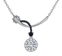 GGYTMQL Black Fine Jewelry Round Colliers de fiançailles et pendentifs pour Femmes