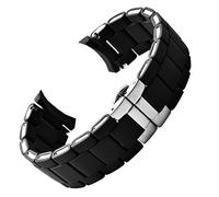 GGYTMQL Blanc Black Silicone Rubber enrobée en acier Sangle de montre en acier pour Armani AR5905 | 5906 | 5920 | 5919 | 5859 Femmes Bracelet de bracelet de 23 mm