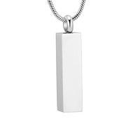 GGYTMQL Blank 316l en Acier Inoxydable Bar Urn Collier Cendres Holder Keepsake Sending Cremation Bijoux Mémorial Cadeaux Human Pet-Black_3 Collier PCS
