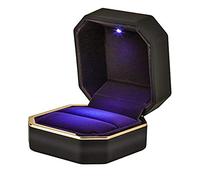 GGYTMQL Boîte Cadeau à Bijoux LED Boîte de Pendentif en Velours élégant Boîte de Bracelet de Bracelet avec lumière LED pour Exposition de Bijoux Mariage Mariage Valentin Taille Noire: 2,95