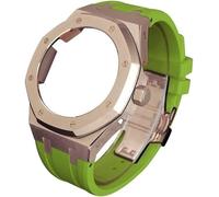 GGYTMQL Boîtier de montre en métal de 4e génération - Bracelet en caoutchouc fluoré - Lunette en acier inoxydable - Bracelet de sport en caoutchouc - Kit mod - Pour ga2100 ga-2100 ga2110 modification