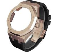 GGYTMQL Boîtier de montre en métal de 4e génération - Bracelet en caoutchouc fluoré - Lunette en acier inoxydable - Bracelet de sport en caoutchouc - Kit mod - Pour ga2100 ga-2100 ga2110 modification