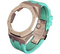 GGYTMQL Boîtier de montre en métal de 4e génération - Bracelet en caoutchouc fluoré - Lunette en acier inoxydable - Bracelet de sport en caoutchouc - Kit mod - Pour ga2100 ga-2100 ga2110 modification