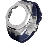 GGYTMQL Boîtier de montre en métal de 4e génération - Bracelet en caoutchouc fluoré - Lunette en acier inoxydable - Bracelet de sport en caoutchouc - Kit mod - Pour ga2100 ga-2100 ga2110 modification