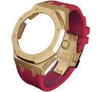 GGYTMQL Boîtier de montre en métal de 4e génération - Bracelet en caoutchouc fluoré - Lunette en acier inoxydable - Bracelet de sport en caoutchouc - Kit mod - Pour ga2100 ga-2100 ga2110 modification