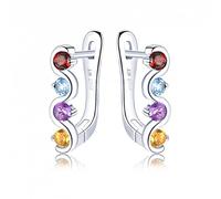 GGYTMQL Boucles d'oreilles à clip de topaze bleu