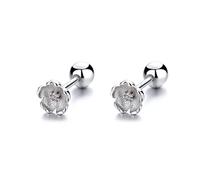 GGYTMQL Boucles d'oreilles à vis à vis Fleur Boucles d'oreilles Brillantes pour Les Femmes Bijoux Fins de Mariage