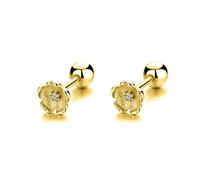 GGYTMQL Boucles d'oreilles à vis à vis Fleur Boucles d'oreilles Brillantes pour Les Femmes Bijoux Fins de Mariage