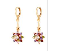 GGYTMQL Boucles d'oreilles cristallines Bijoux Fleur Boucles d'oreilles Pendantes