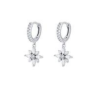 GGYTMQL Boucles d'oreilles de cerceau pour femmes Fleur Moon Zircon Piercing Boucle d'oreilles Pendientes bijoux