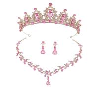 GGYTMQL Boucles d'oreilles de collier de diadème nuptial élégant bijoux de mariage pour mariée